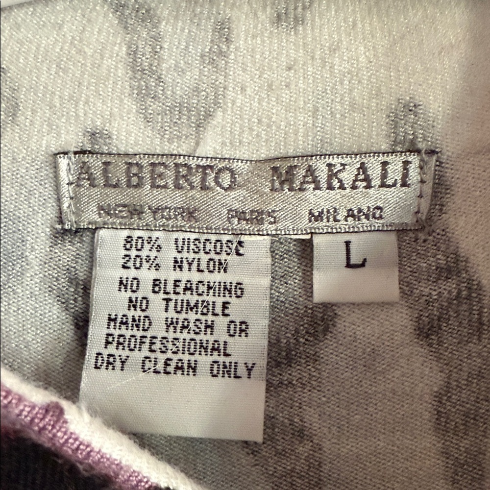 Alberto Mikali Full Zip Sweater Purple Black Embellished Women’s Large - Picture 2 of 14